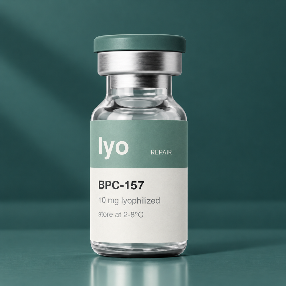 Lyo BPC-157 10 mg — standing studio view