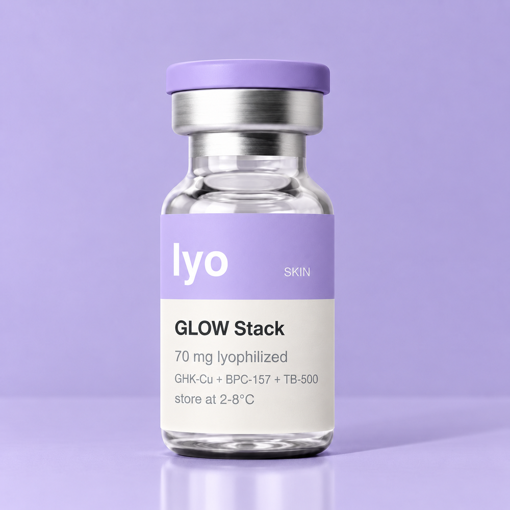 Lyo GLOW Stack 70 mg — standing studio view