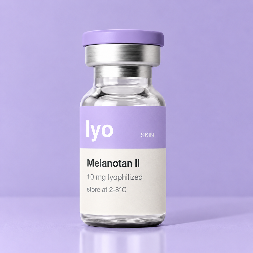 Lyo Melanotan II 10 mg — standing studio view